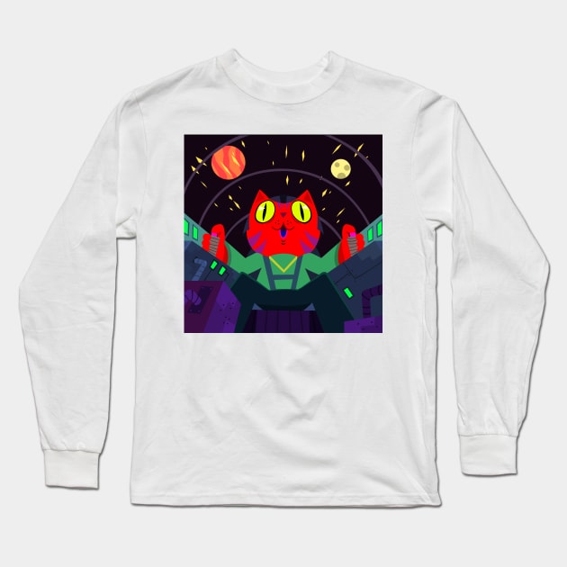 Astrononeko Long Sleeve T-Shirt by Clement